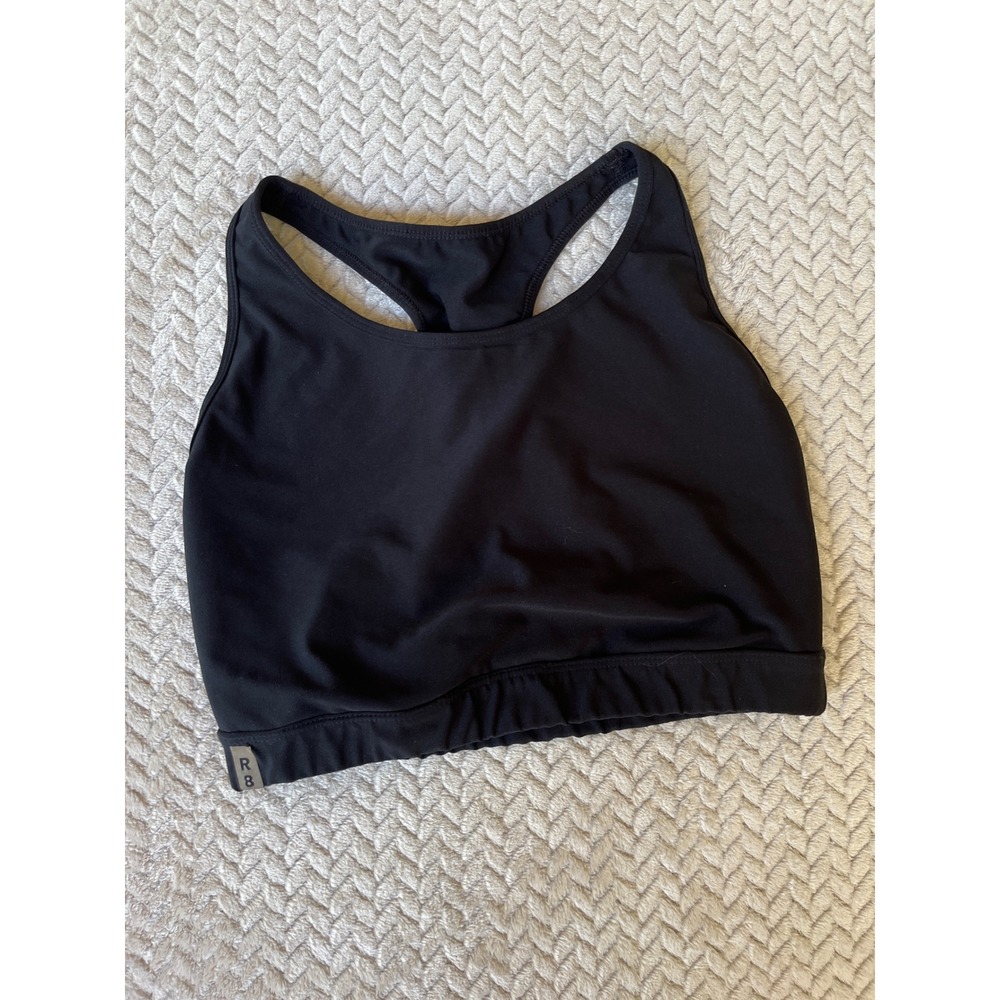 R8 Activewear Black Racerback Sports Bra with Internal Pocket 1X LG102016